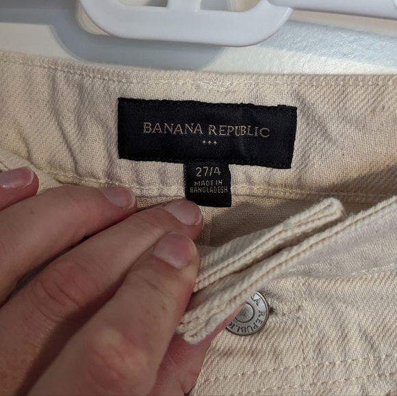 Banana Republic Off-white Wide Leg Capri Pants Culottes sz 4 - Button Fly - Picture 4 of 6